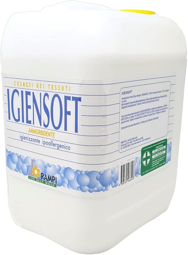 Ammorbidente Igiensoft, confezione risparmio con tappo dosatore - ipoallergenico e igienizzante 5L